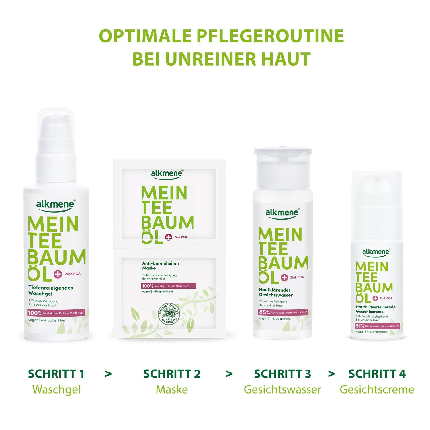 alkmene Gesichtsmaske 10x Anti Unreinheiten Maske - 100% bestätigen Pickel Reduktion - vegan, 5-tlg.
