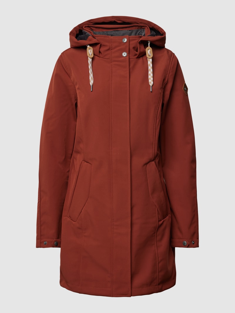 Softshelljacke mit Eingrifftaschen in rostrot