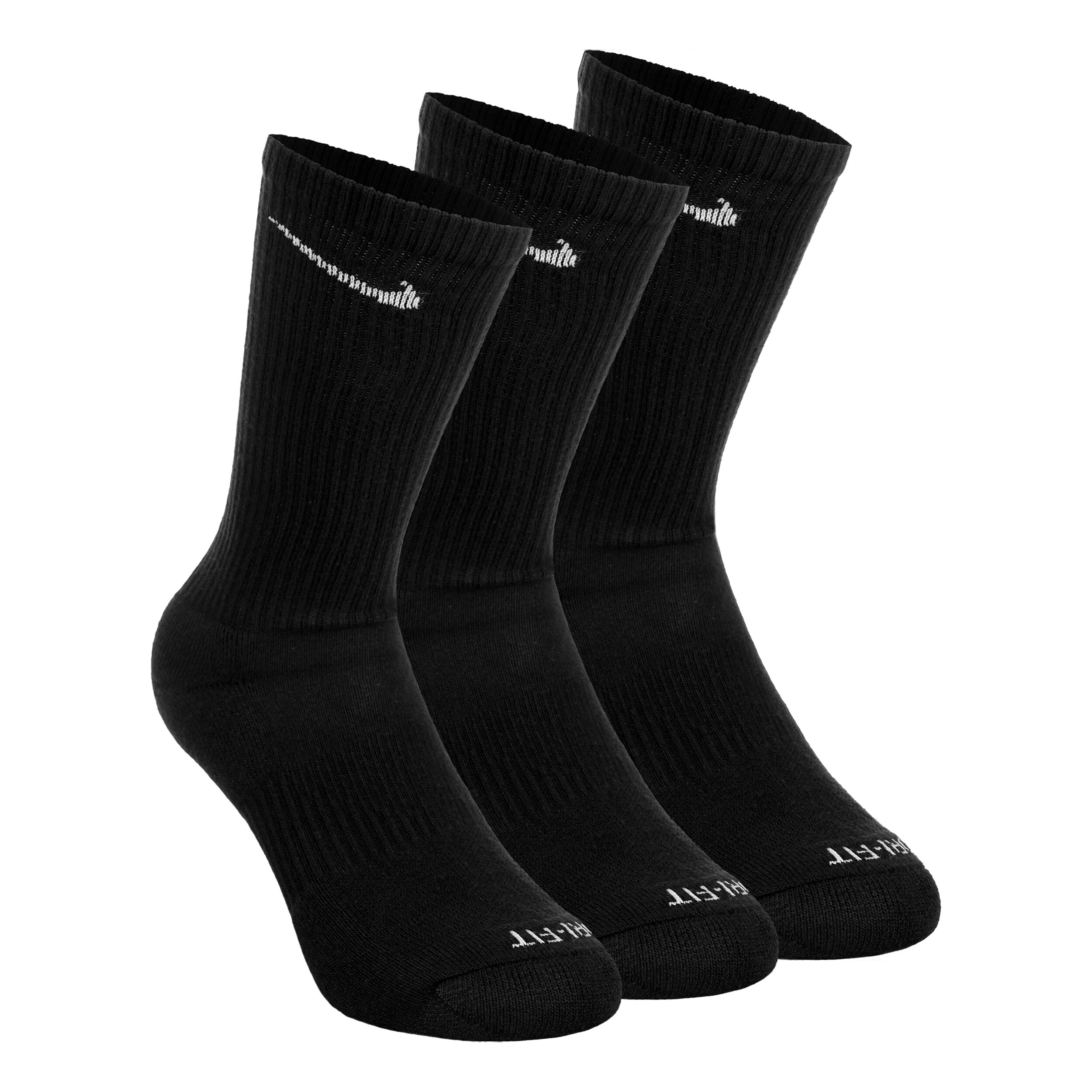 Everyday Plus Cushioned Crew Sportsocken 3er Pack - Schwarz