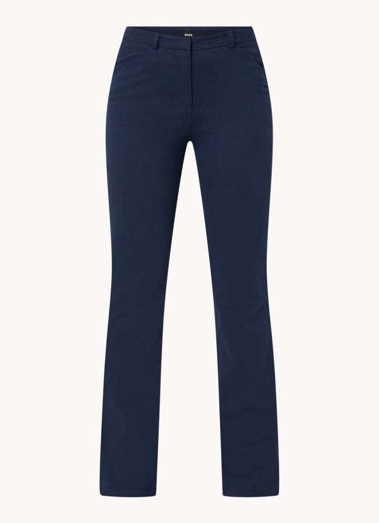 HUGO BOSS Mid-waist flared fit trousers with side pockets
