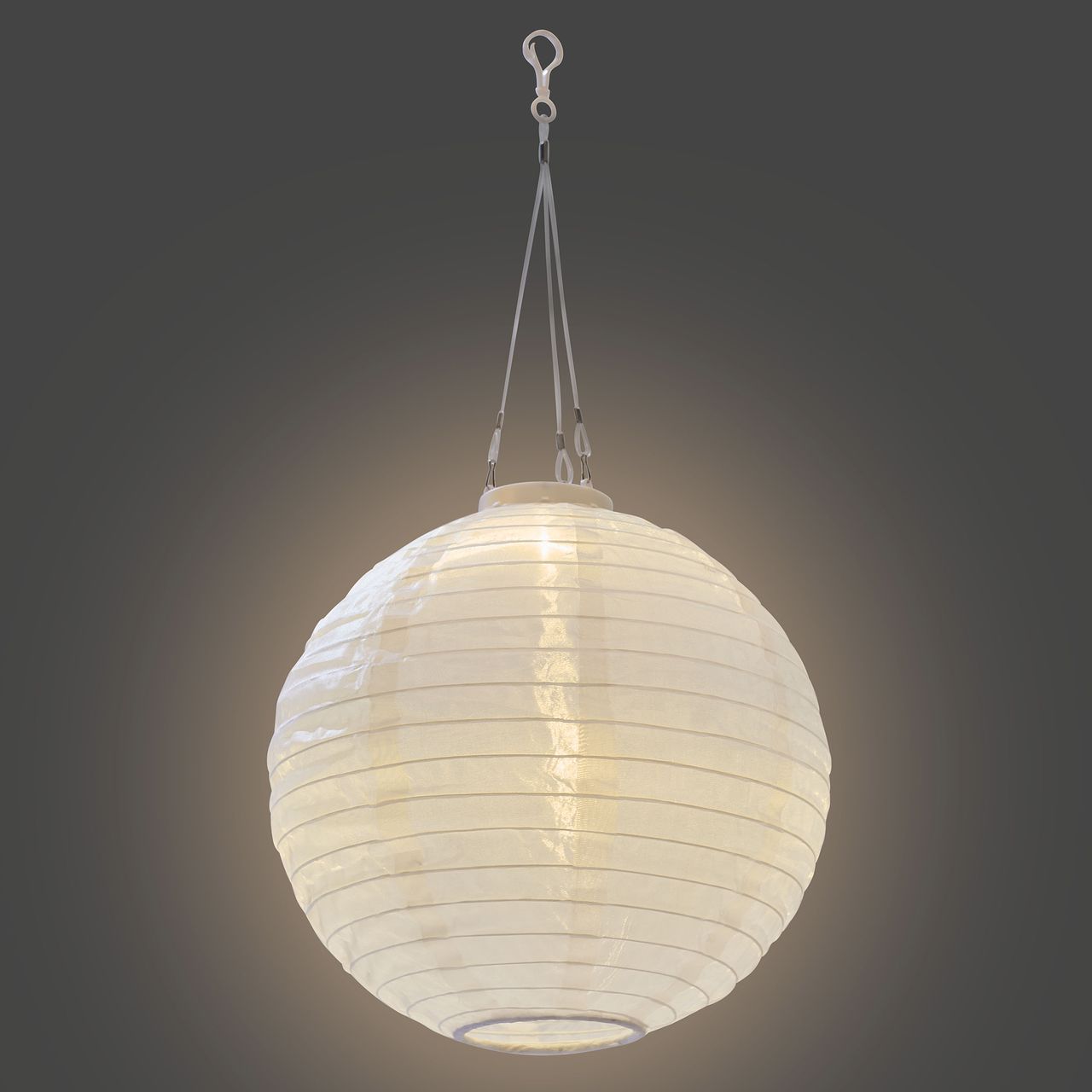 Weles AMARE  Solar Lampion XXL 2er Set rund weiß Ø ca. 30 cm mit 1 warmweißen LED