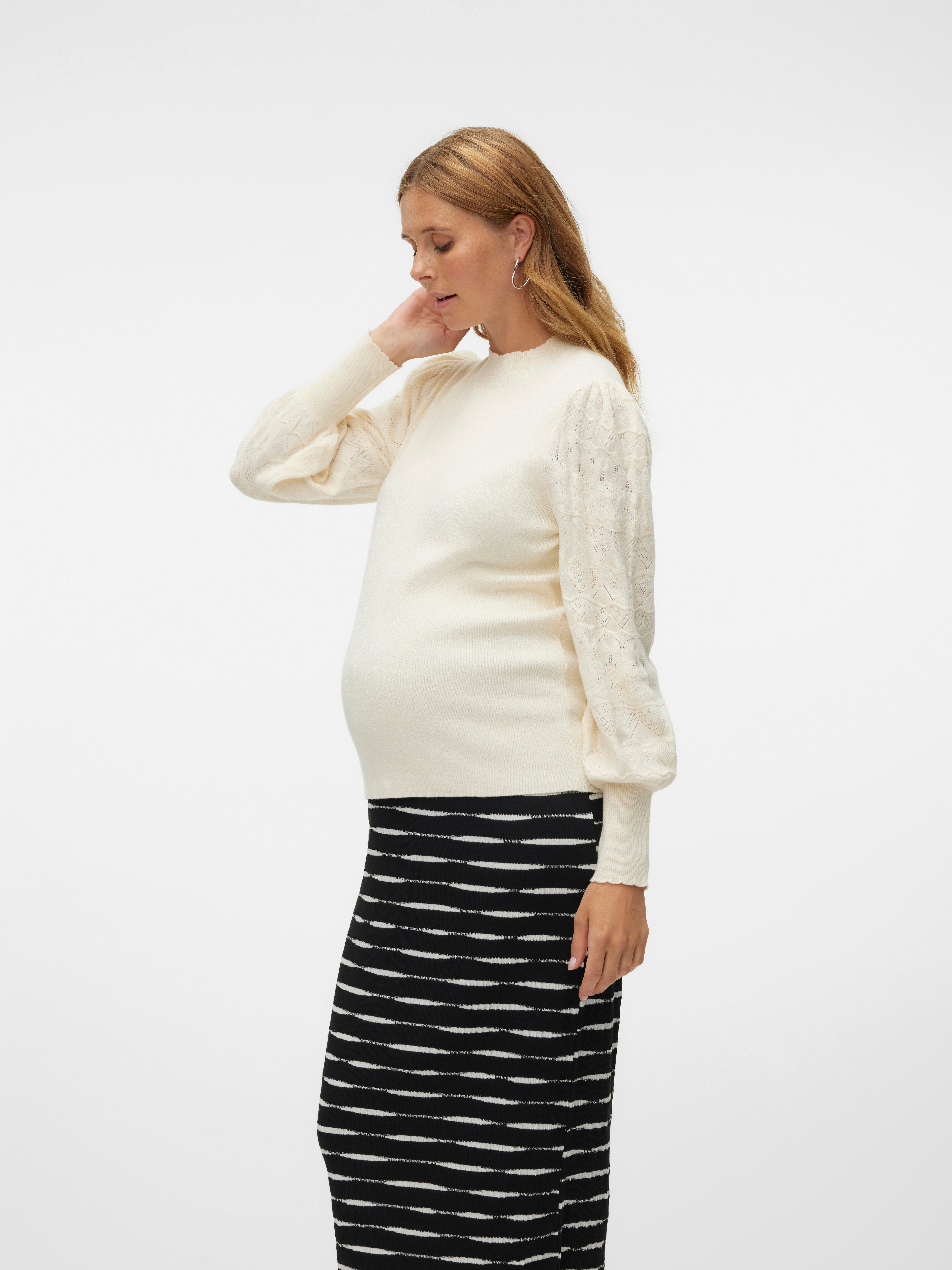 Normal geschnitten Hoch geschlossen Ballonu00E4rmel Pullover