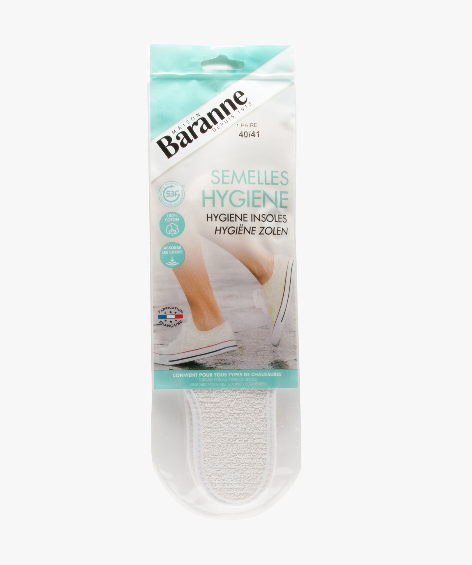 Semelles hygiène en tissu éponge - Baranne gris | GEMO