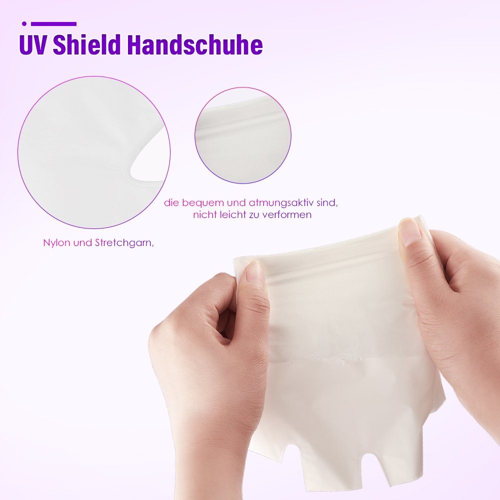 LETGOSPT Lichthärtungsgerät UV Nagellampe 120W, mit 4 Timern, LCD-Display, Abnehmbarer Basis, und Ein Paar Maniküre-Handschuhen