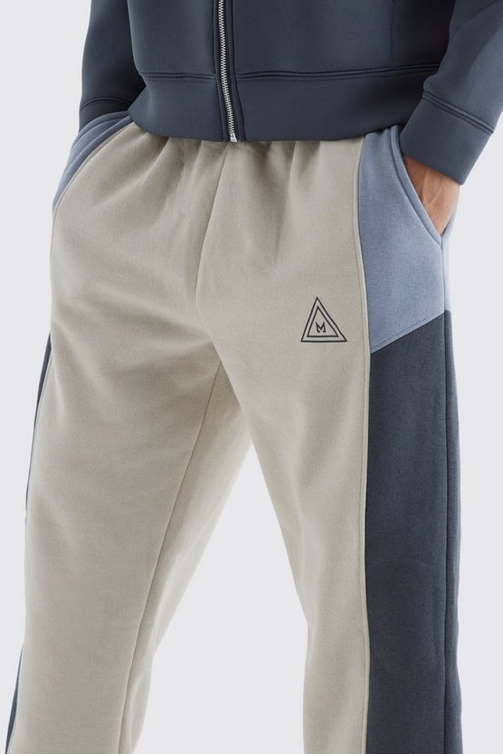 Lockere Colorblock Jogginghose mit Logo