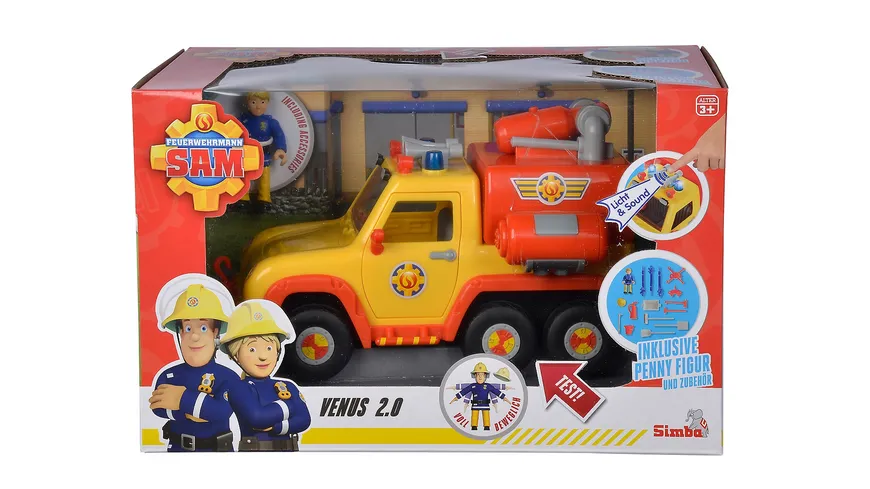 Simba - Feuerwehrmann Sam - Sam Feuerwehrauto Venus 2.0 mit Figur