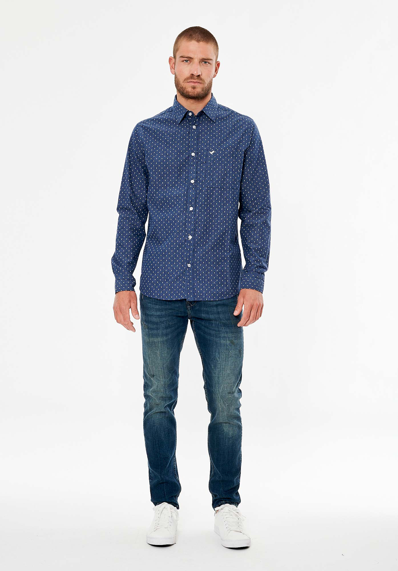 CHARL  Chemise bleue homme 100% coton bio