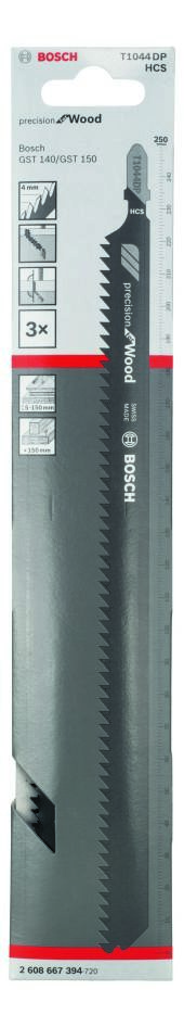 Bosch Blue Accessories 2608667394 Stiksavklinge T 1044 DP Precision for Wood