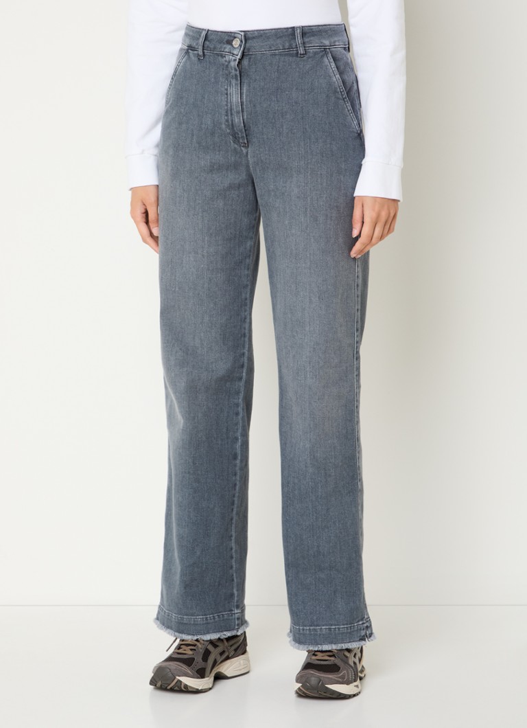 Penn & Ink jeans med høy midje og rette ben i farget vask