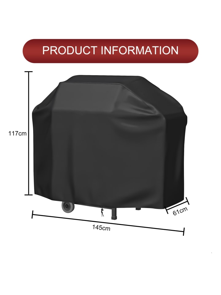 Intirilife Grillabdeckung - 147 x 61 x 117 cm in Schwarz günstig kaufen onesize