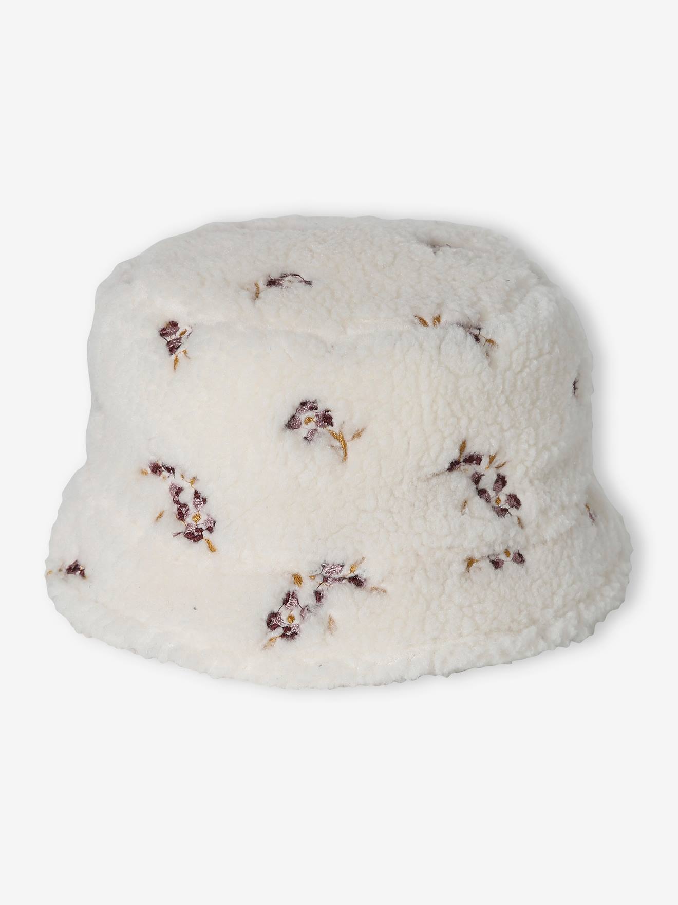Vertbaudet Mädchen Hut aus Teddyfleece - wollweiß