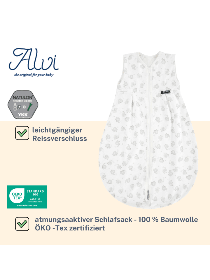 Alvi Mäxchen Sommer Schlafsack light Exclusiv in Streifenfant Silber 865-9 günstig kaufen 110