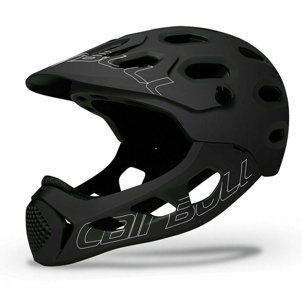 meeteu Fahrradhelm Fullface Helm Fahrradhelm (Downhill BMX MTB Integralhelm, Abnehmbar Mountainbike Downhill Freeride Offroad Bike), Größen 56-62cm
