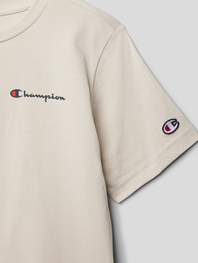 T-Shirt mit Logo-Print in ecru