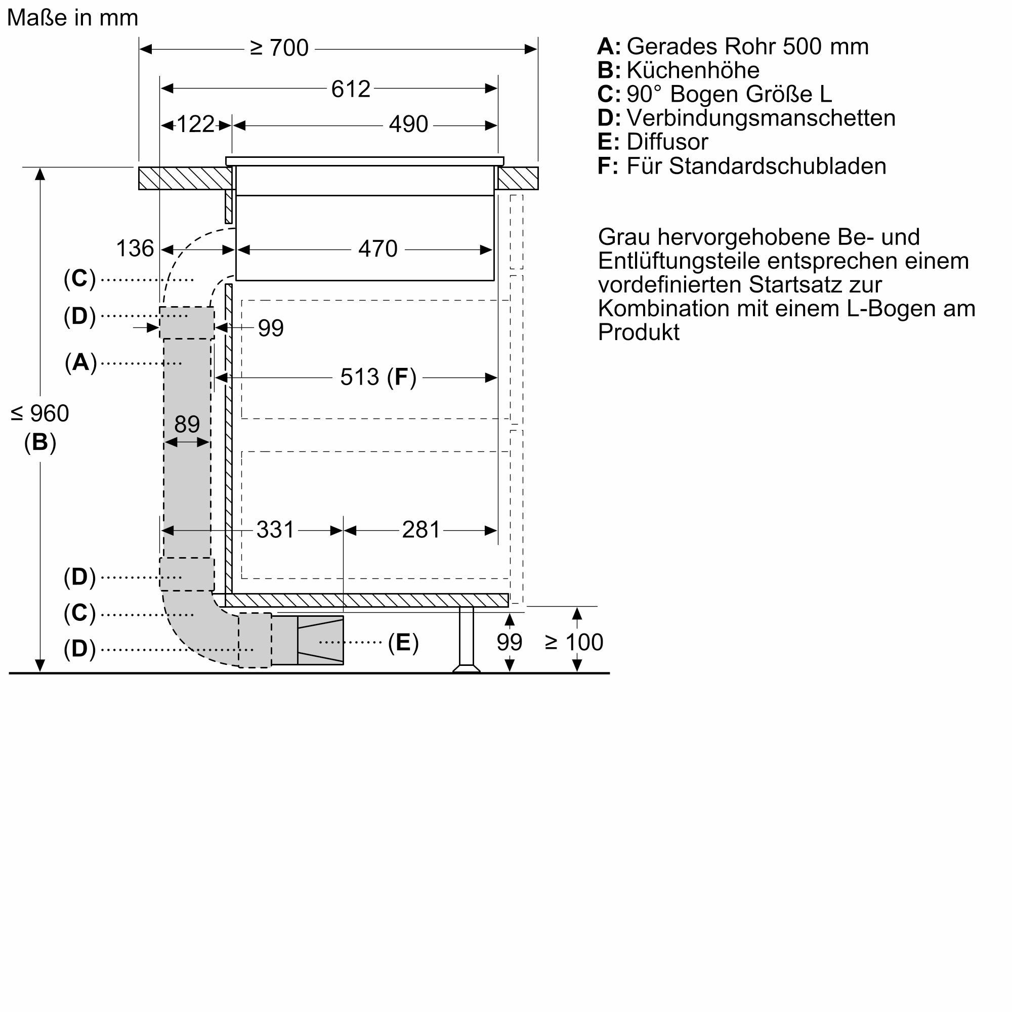 BOSCH Montagezubehör Dunstabzugshaube HEZ9VDKR2 Umluftset (5 St)