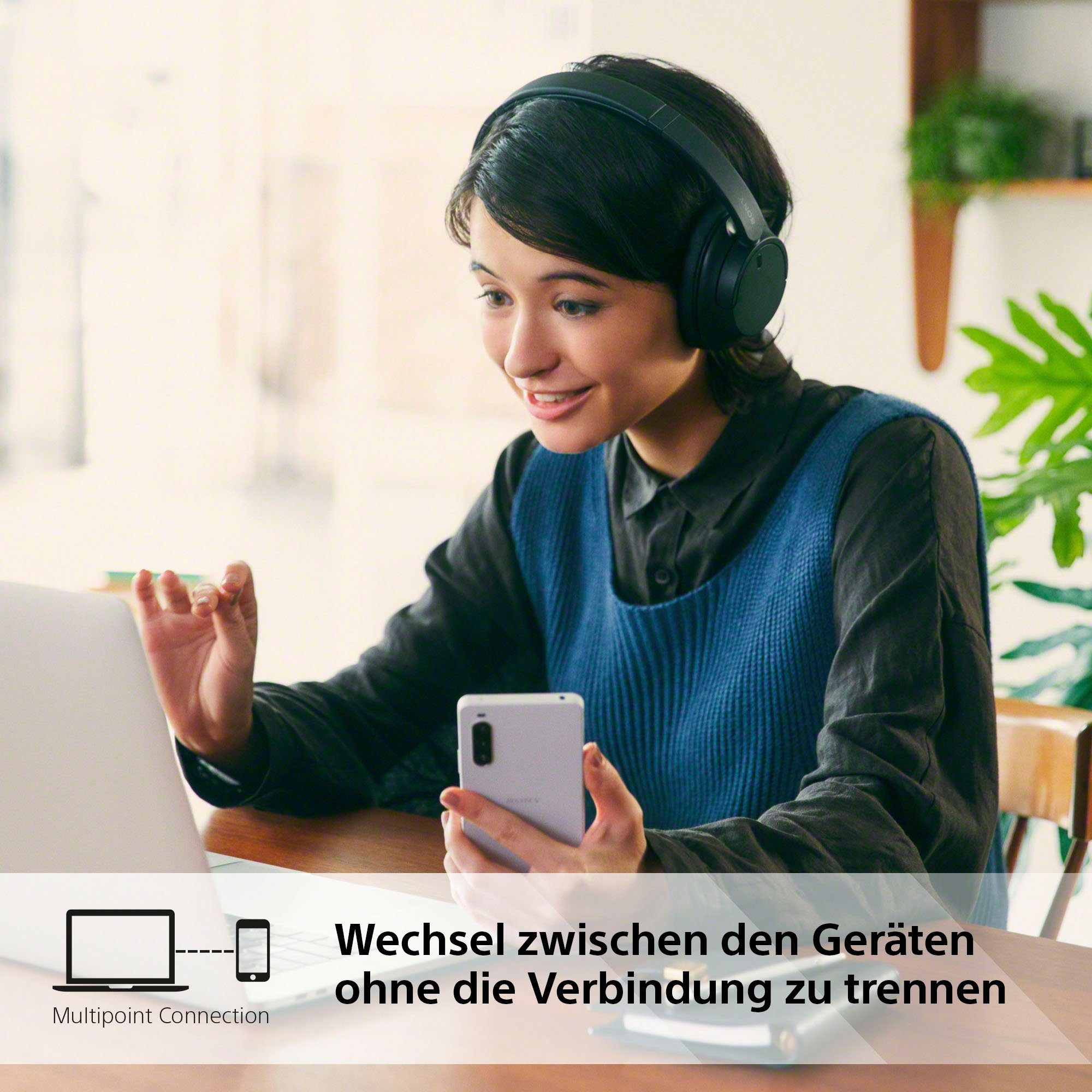 Sony WH-CH720N Over-Ear-Kopfhörer (Freisprechfunktion, LED Ladestandsanzeige, Multi-Point-Verbindung, Noise-Cancelling, Sprachsteuerung, integrierte Steuerung für Anrufe und Musik, Alexa, Google Assistant, Siri, Bluetooth)
