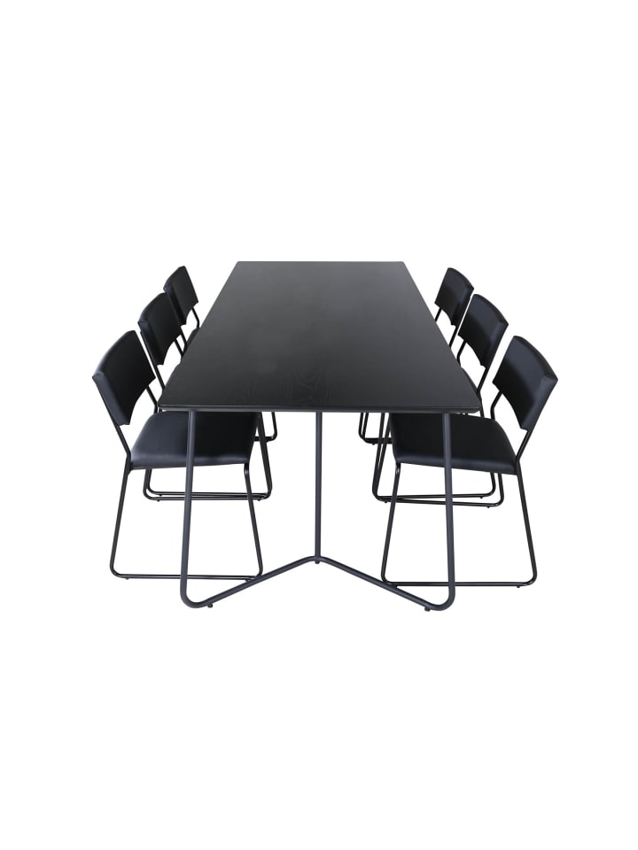 ebuy24 Essgruppe Pippi 3 (7-teilig) Schwarz 90 x 190 cm günstig kaufen onesize