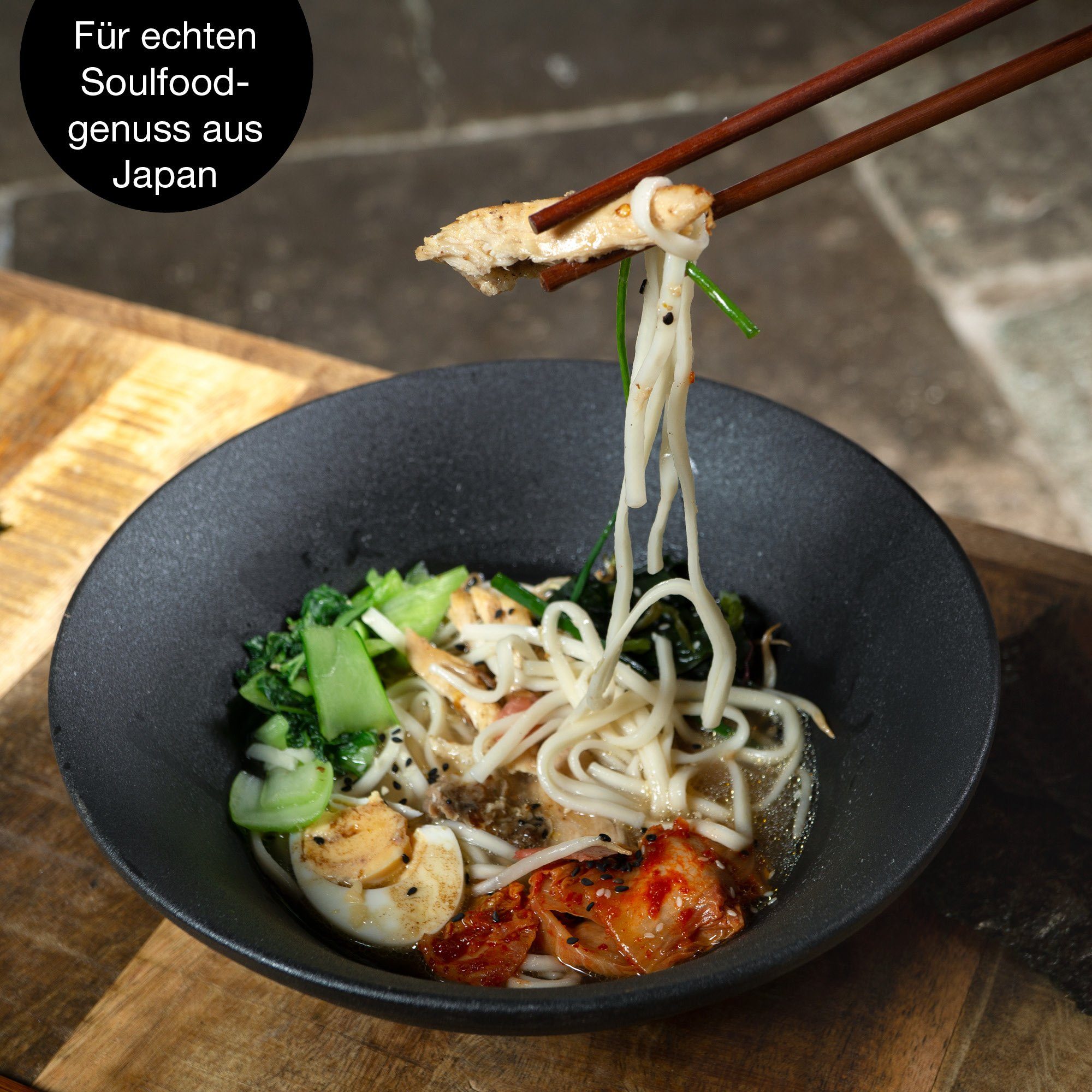 Moritz & Moritz Suppenschüssel 2x Ramen Schüssel Keramik, Keramik, (2er Set), Ramen Bowl Set für 4 Personen