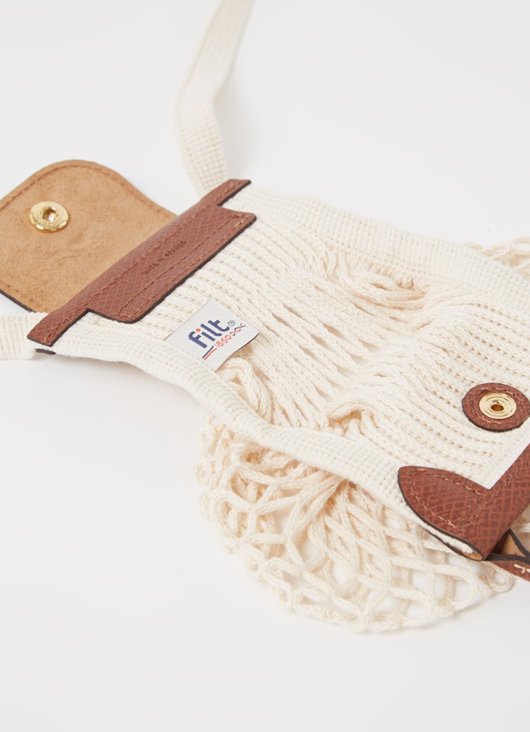 Longchamp Le Pliage Filet XS -olkalaukku nahkayksityiskohdilla
