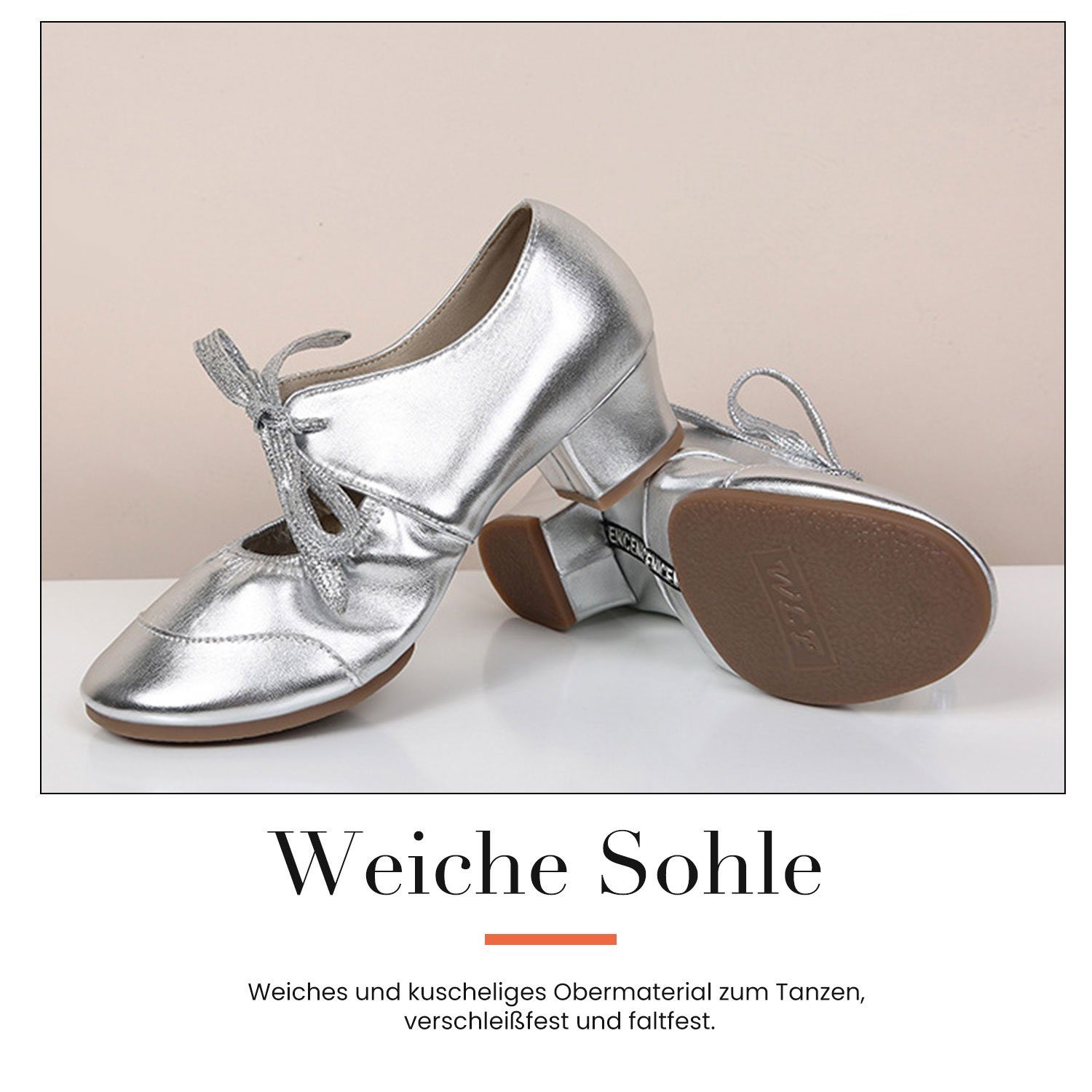 Daisred Tanzschuhe Damen Mary Jane Prinzessin Schuhe Latin Modern Ballerina