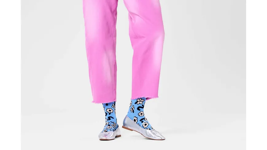 Happy Socks Unisex Socken Dancing Flower Light Blue