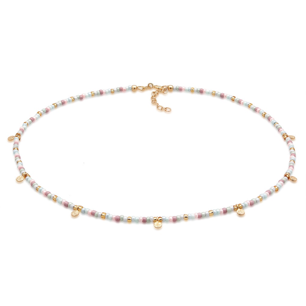 Elli Elli Collier Femmes Choker plaquettes Beads multicolores en argent sterling 925 p collier