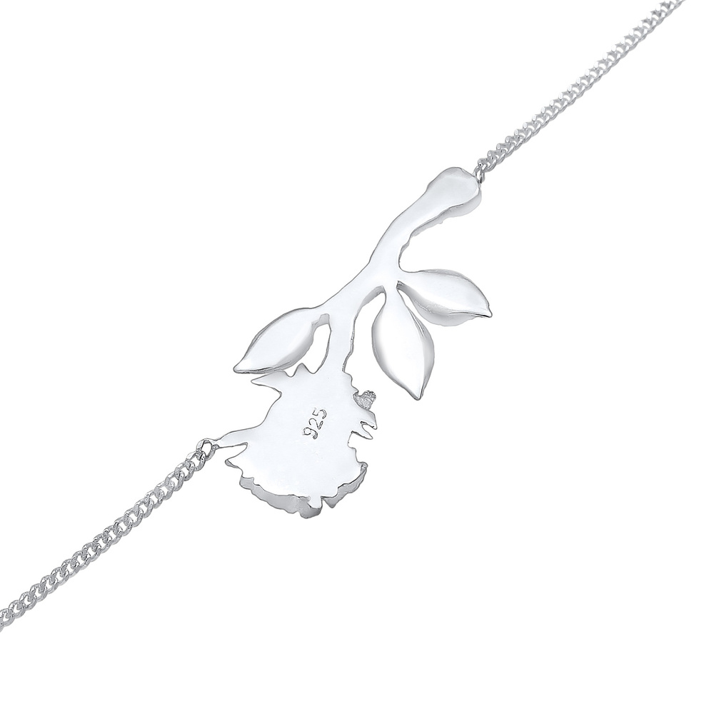 Elli Elli Bracelet Pendentifs Rose Amour Bracelet Femme - (925/1000) Argent Bracelet