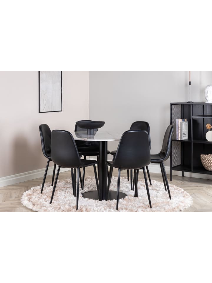 ebuy24 Essgruppe Estelle 77 (7-teilig) Schwarz 106 x 106 cm günstig kaufen onesize