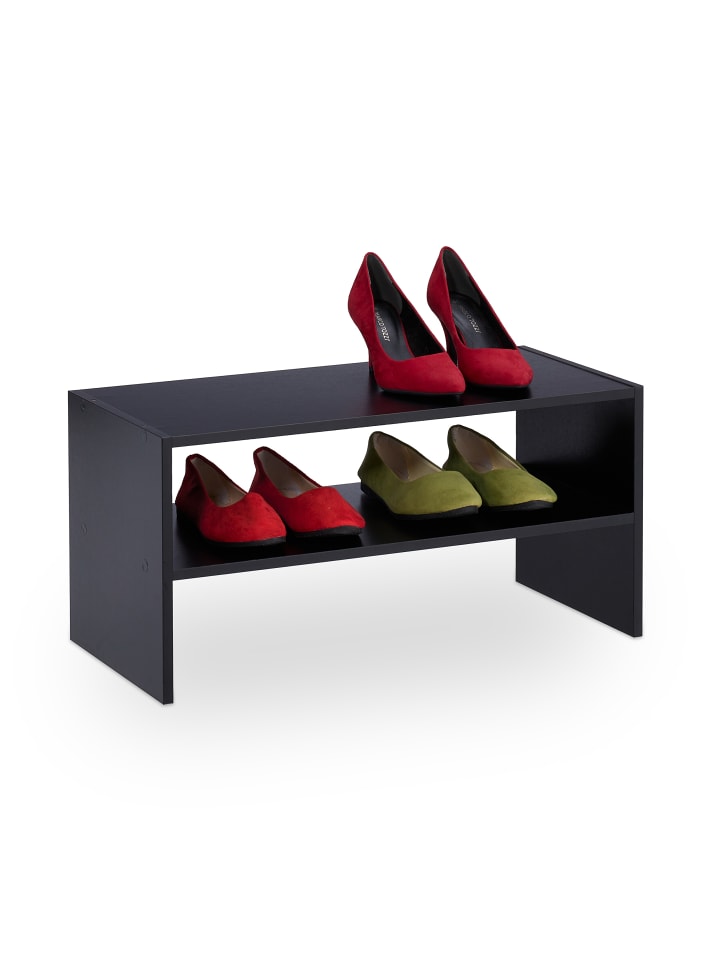 relaxdays Schuhregal in Schwarz - (B)60 x (H)29,5 x (T)29,5 cm günstig kaufen onesize