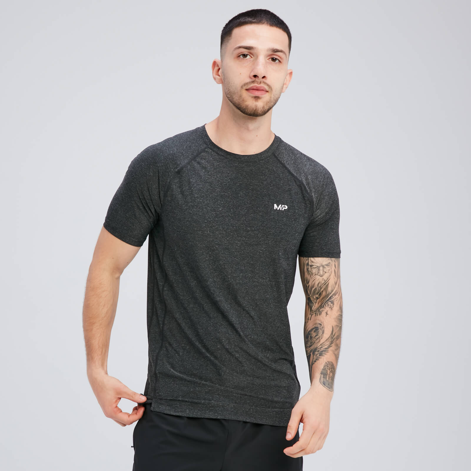 T-shirt à manches courtes MP Tempo pour hommes – Noir chiné