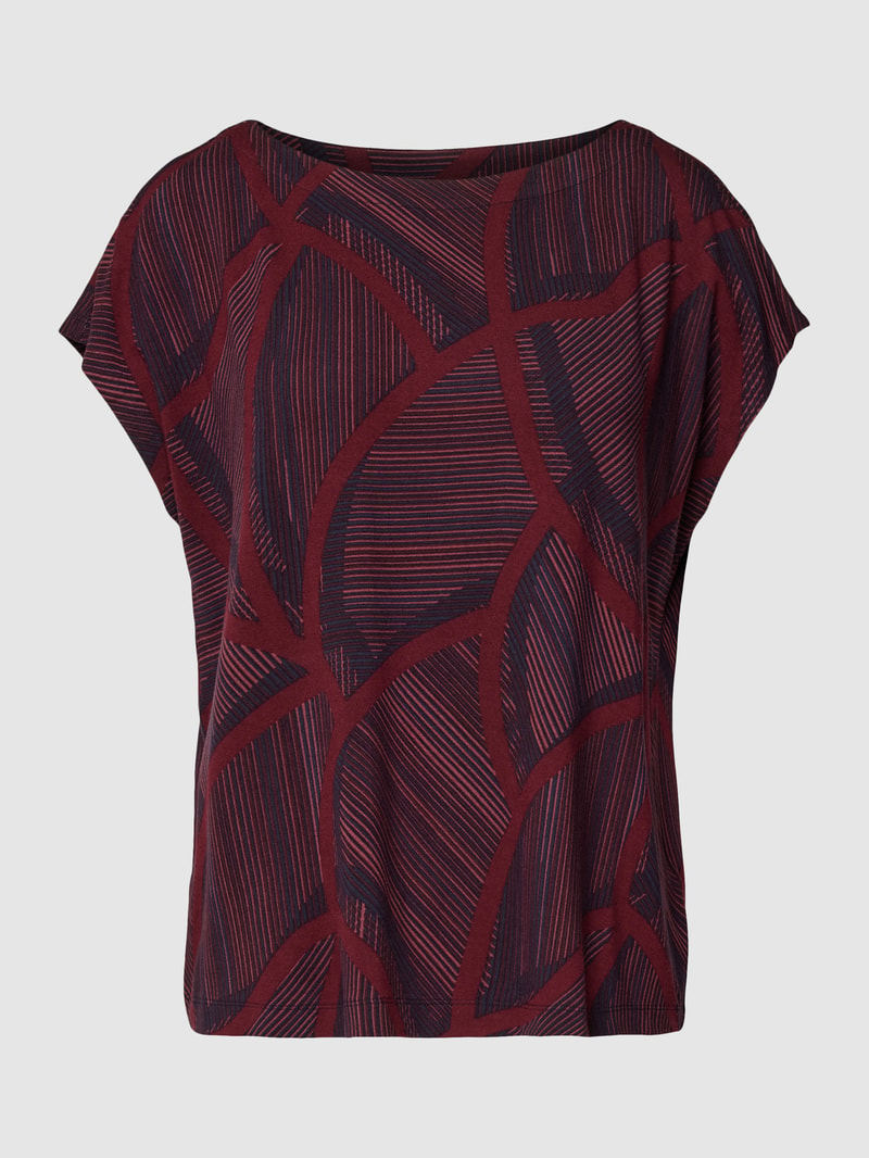 Blusenshirt mit Allover-Muster in bordeaux rot