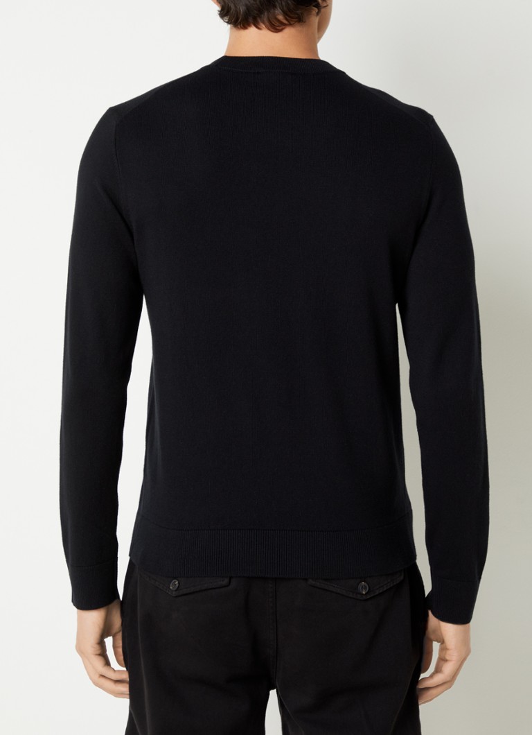 HUGO BOSS San Cudo fine knit pullover with logo embroidery
