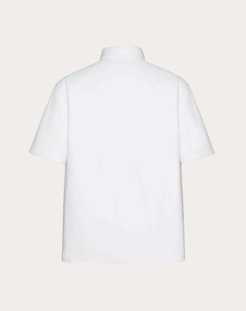 Camisa polo de popeline de algodão com reforço de algodão