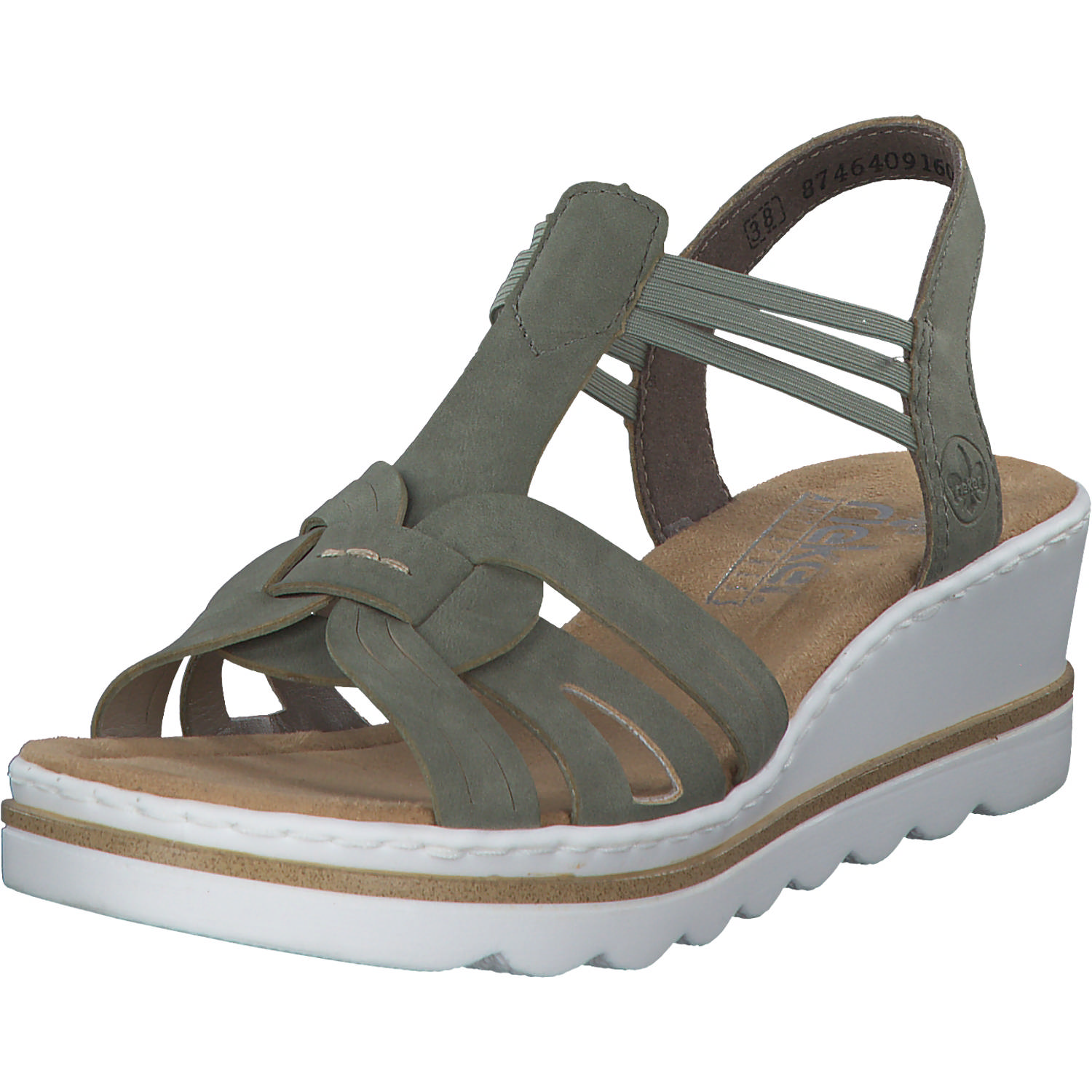 Rieker 67459, Plateau-Sandaletten, Damen, schilf
