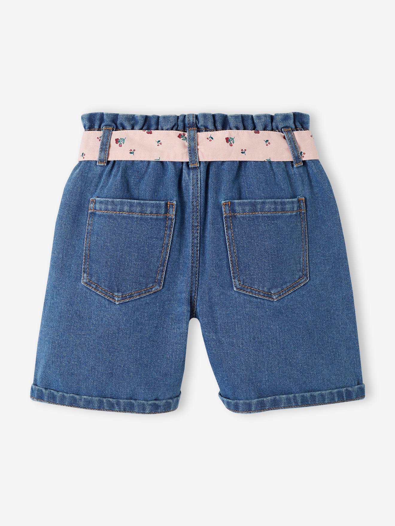 Vertbaudet Mädchen Paperbag-Shorts - blue stone