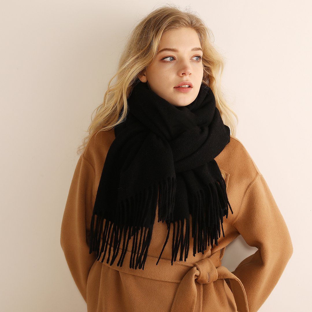 Giecy Modeschal Schals für Damen Winter Halstuch, Strickschal für damen, Deckenschal., (XXL Schal Set), mit modischen fransen, Modisch und Casual