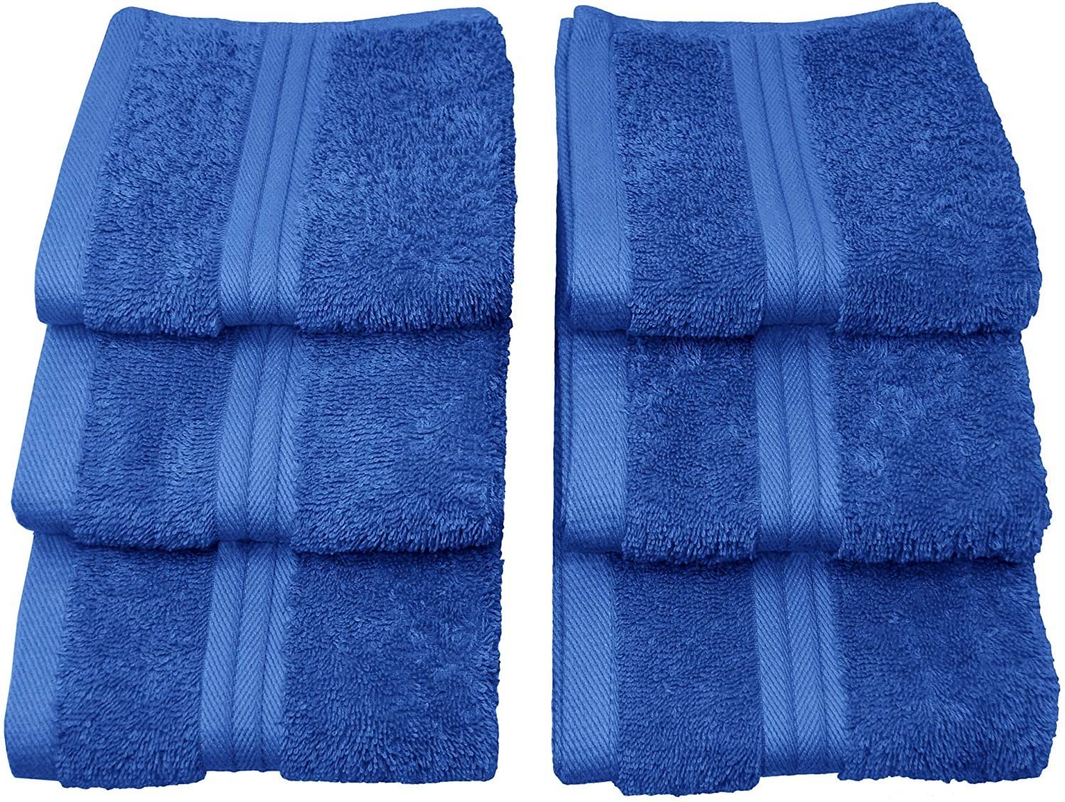 Lashuma Seiftuch Linz (Set, 6-tlg), Frottee Handtuchset blau 30x30 cm
