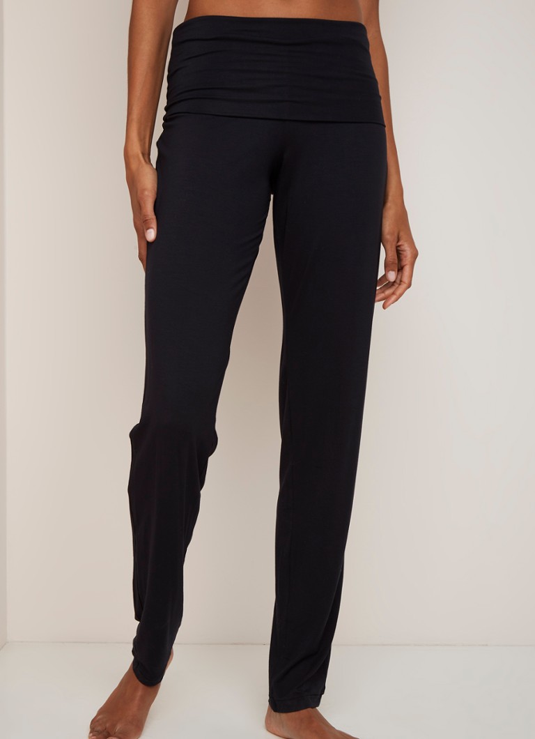 Pantaloni de yoga Hanro cu talie elastică și rulare