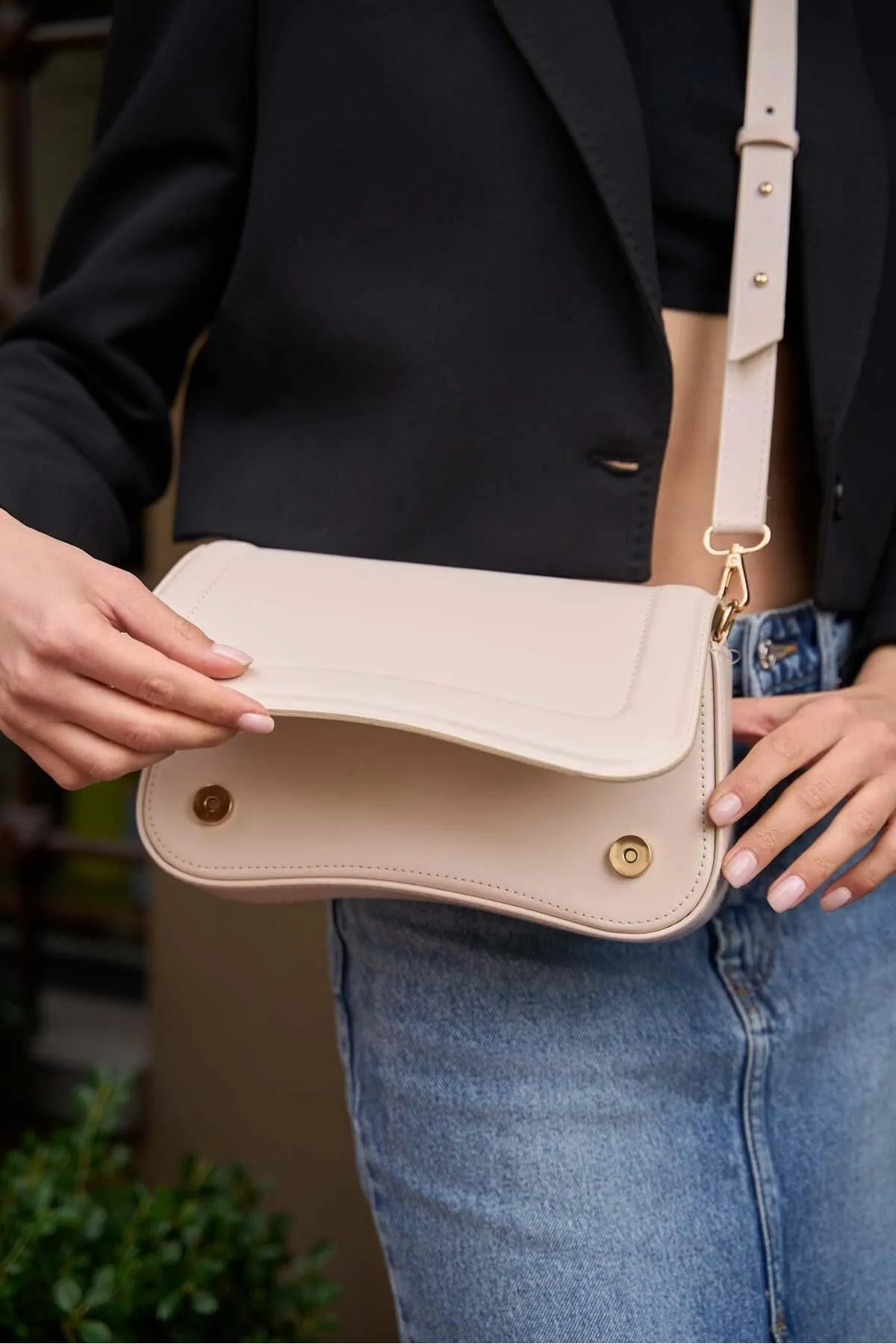 Madamra  Umhängetasche - Beige - Unifarben