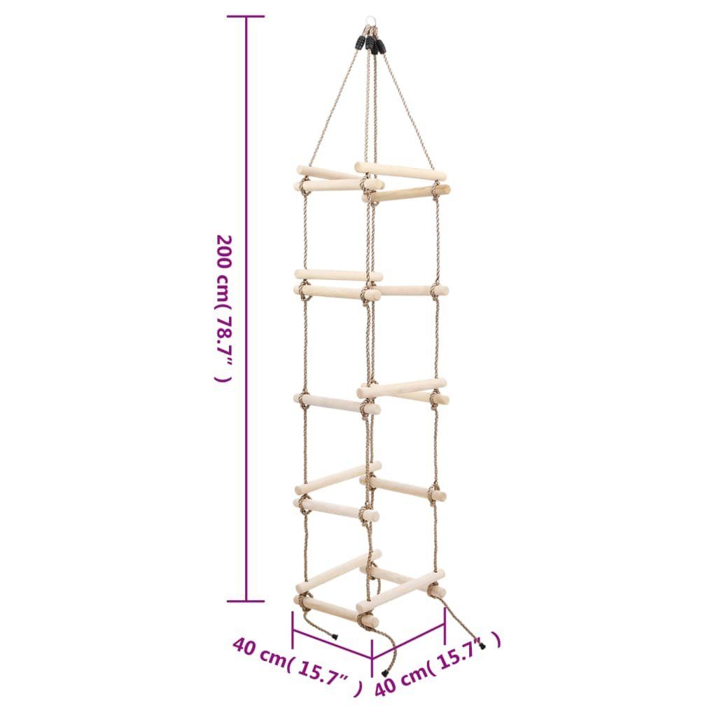 vidaXL Kinder-Strickleiter 200 cm Holz Kletterseil (1-tlg)
