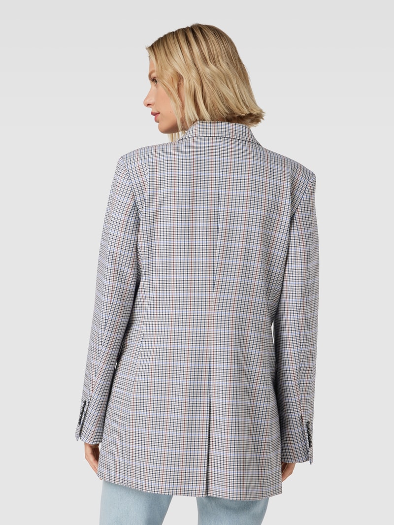 Relaxed Fit Longblazer mit Glencheck-Muster in hellgrau