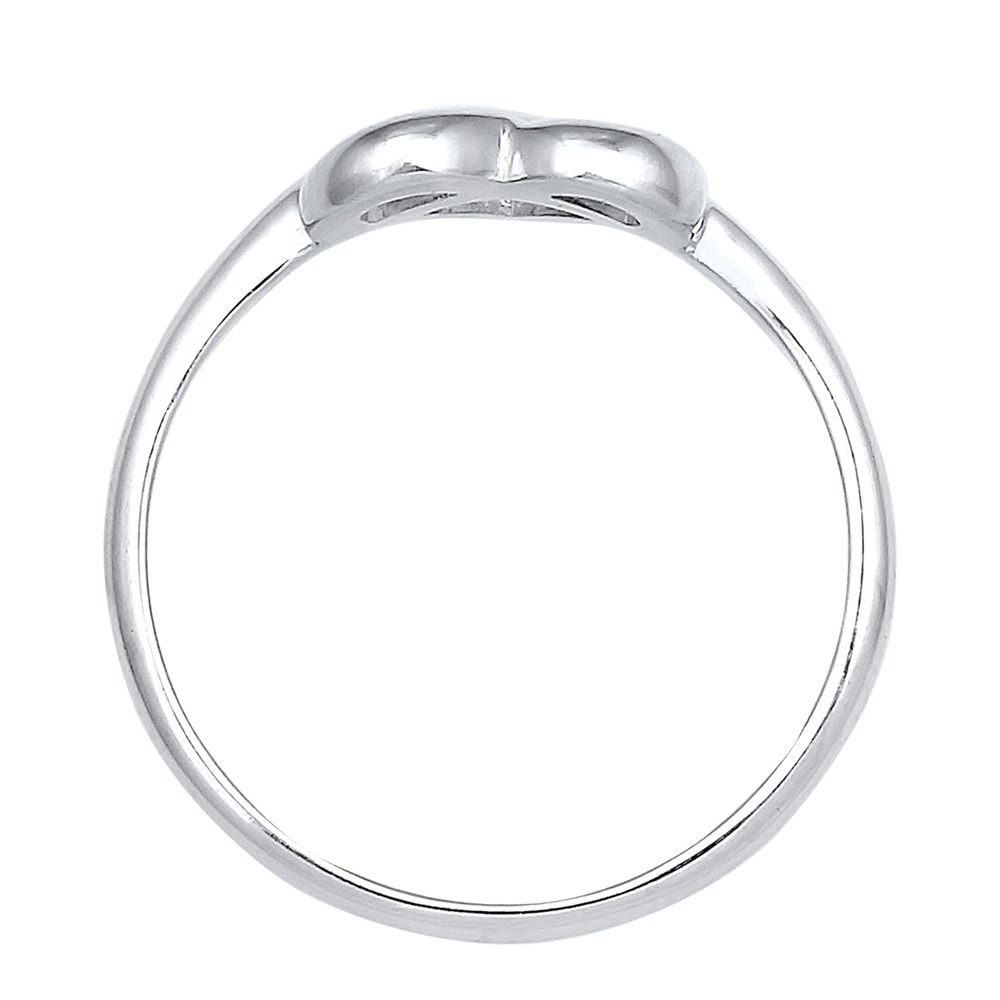 Elli Elli Bague Femme Bretzel au Coeur Motif Ludique en Argent Sterling 925 Bague