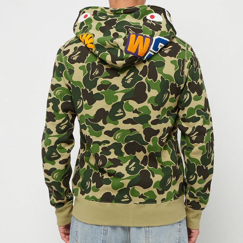 A Bathing Ape Big ABC Camo Shark Full Zip Hoodie M green