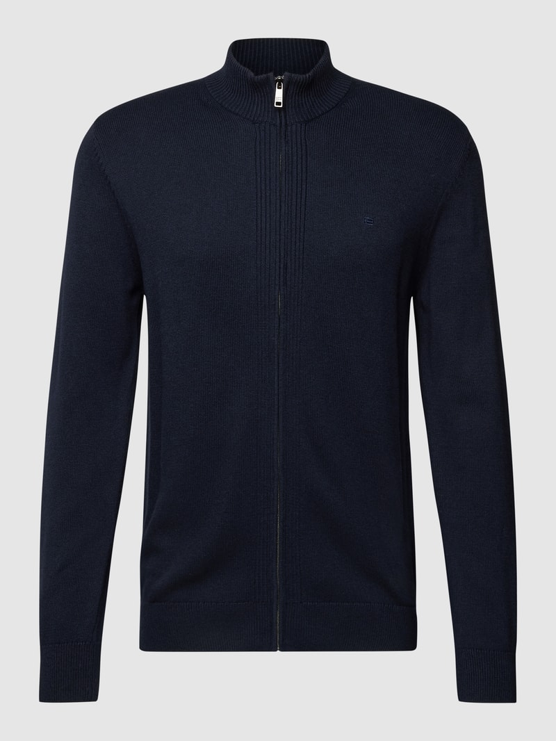 Strickjacke mit Label-Stitching in marineblau