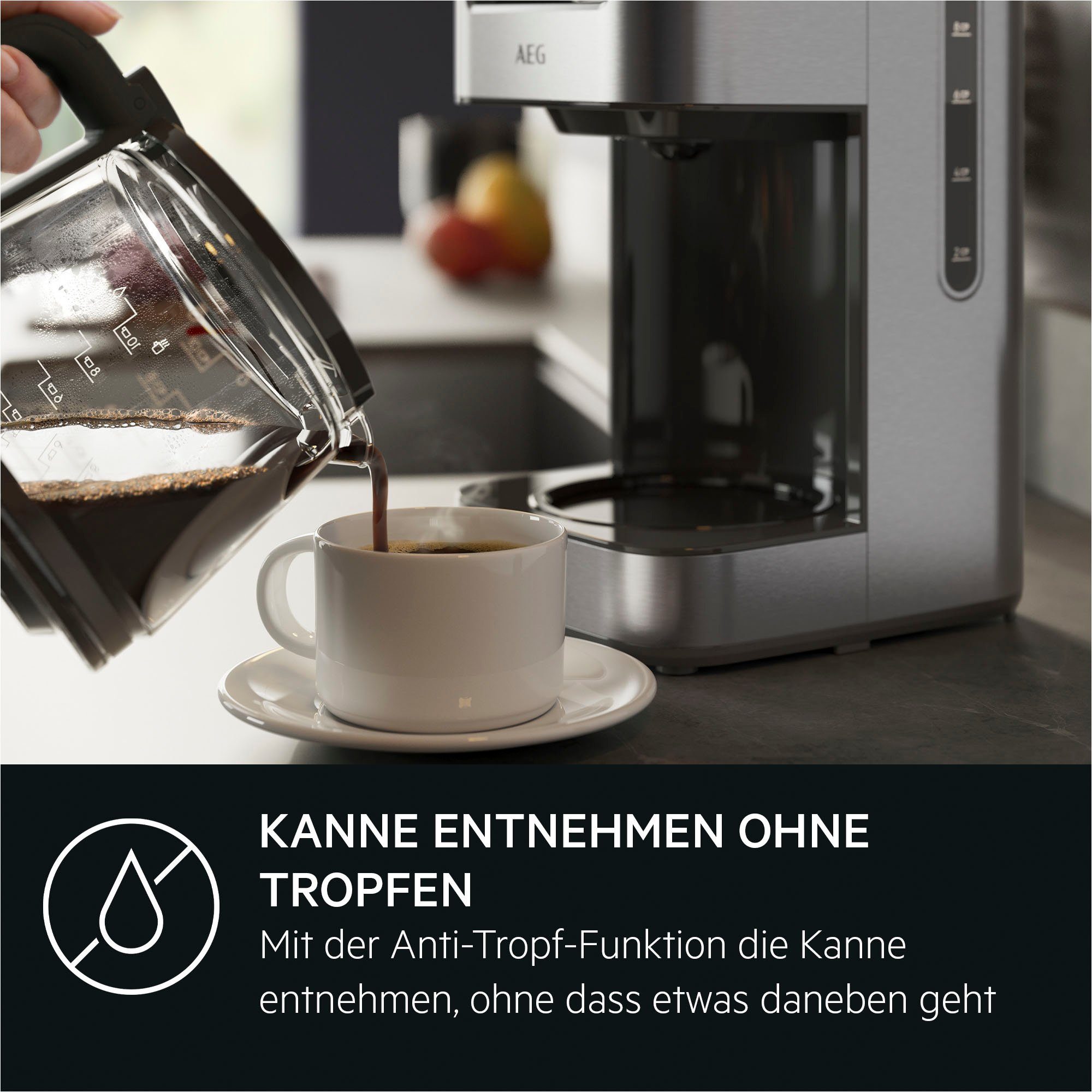 AEG Filterkaffeemaschine Gourmet 6 CM5-1-6ST, 1,25l Kaffeekanne, Korbfilter 1x4