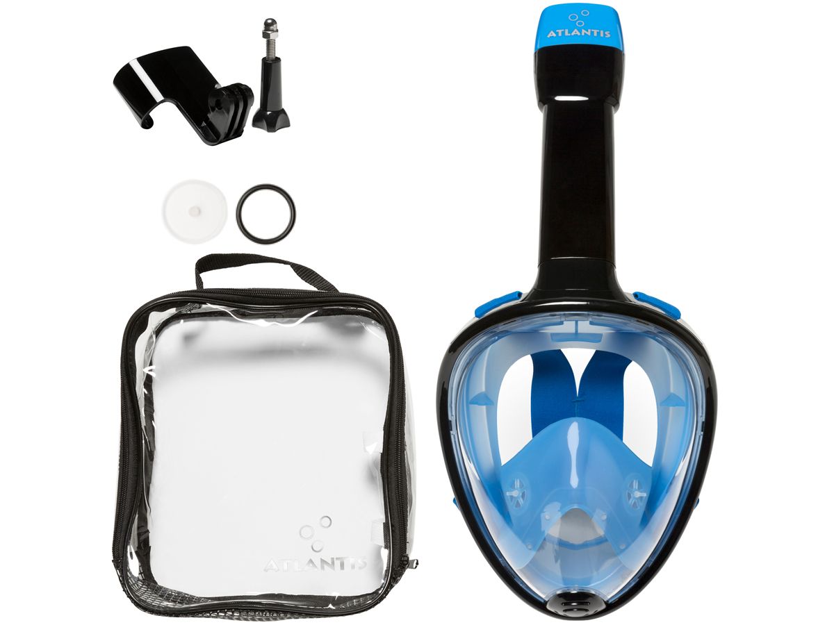 Atlantis Full Face Black L/XL Erwachsene Schnorchelmaske