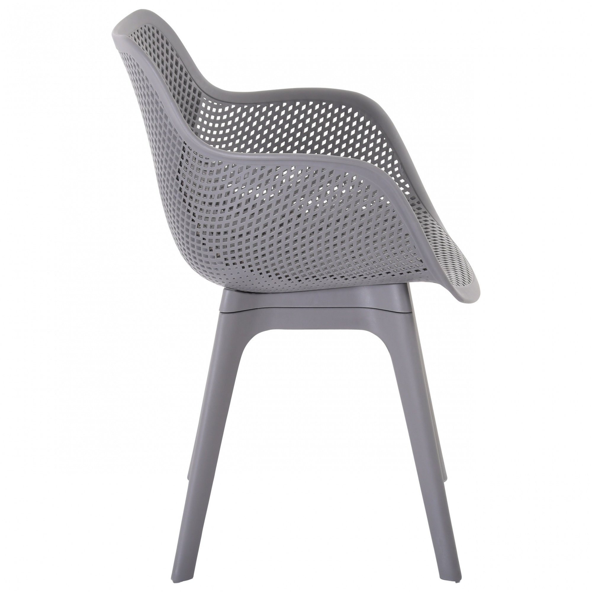 Raburg Gartenstuhl JASPER, verschiedene Farben, Design-Schalenstühle mit Armlehnen (4er-Set), ergonomisch & perforiert, sehr stabil & super bequem, bis 150 kg