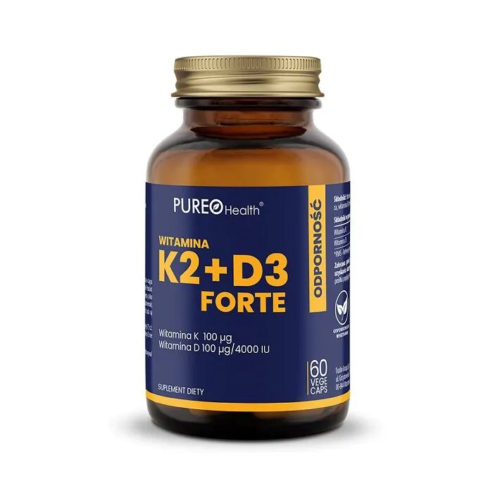 „Pureo Health“ vitaminai K2MK7+D3 100 mcg + 4000 TV, kapsulės