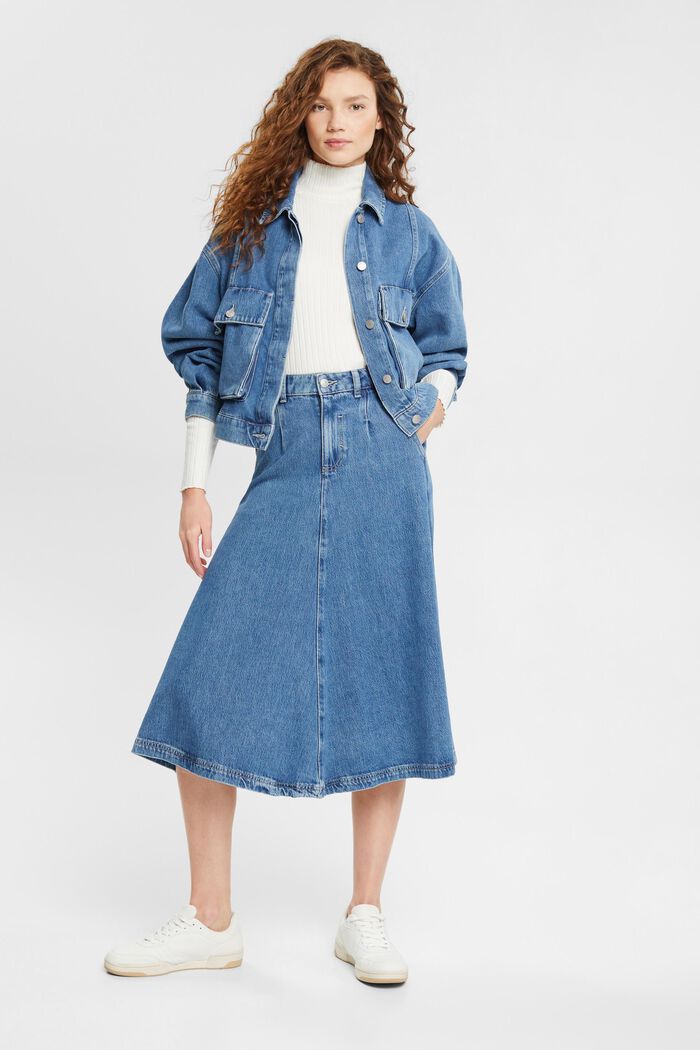 Jeansjacke mit Puffärmeln