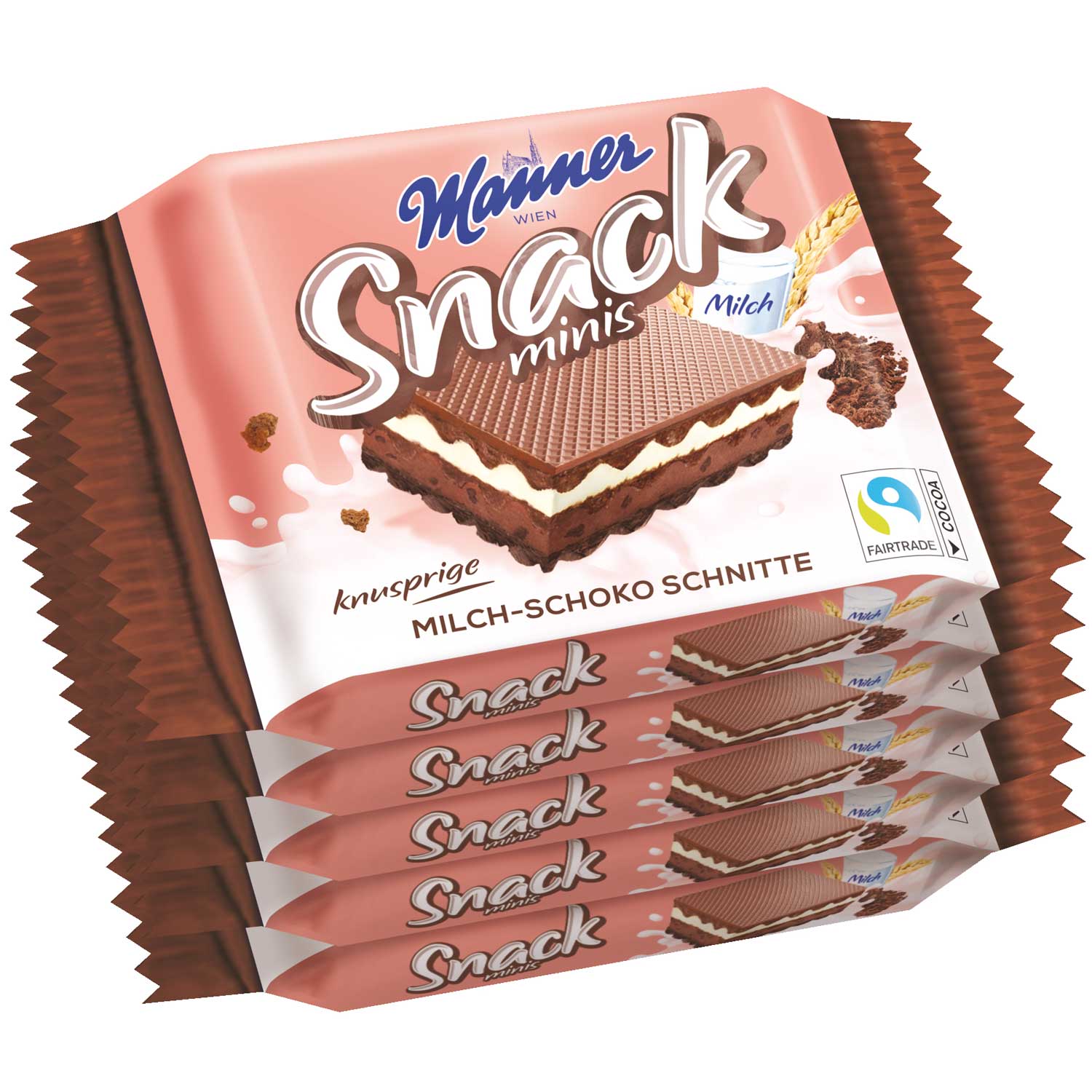 Manner Snack Minis Milch Schoko Schnitte 5x25g